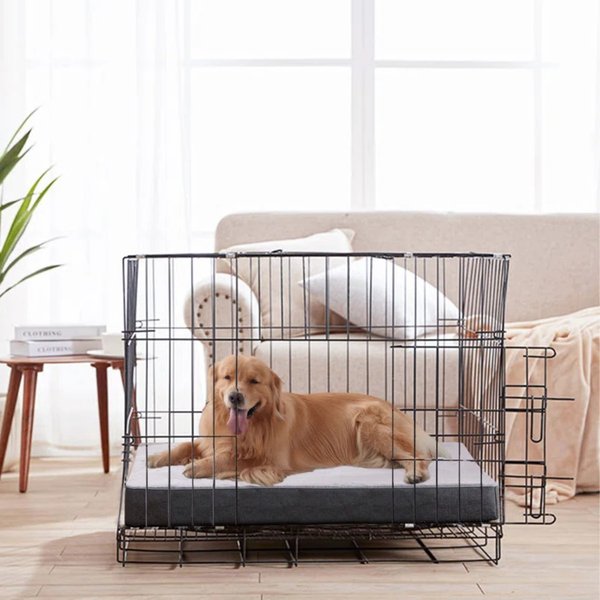 Show full view: LFC PETS Ultra Comfort Memory Foam Dog & Cat Bed with Removable Cover, Grey, X-Large slide 7 of 9