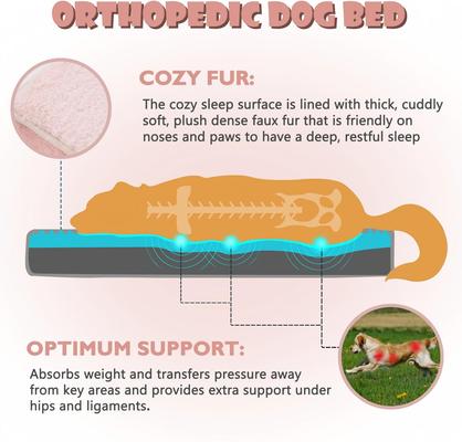 Show full view: LFC PETS Ultra Comfort Memory Foam Dog & Cat Bed with Removable Cover, Pink, Medium slide 4 of 9