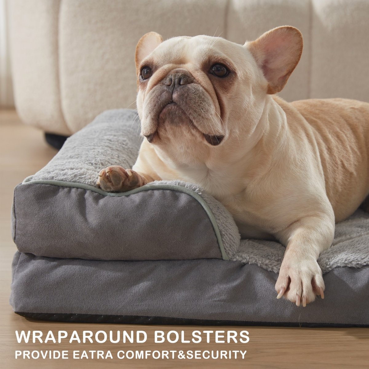 LFC PETS Waterproof Orthopedic Bolster Dog & Cat Sofa Bed with Removable Cover