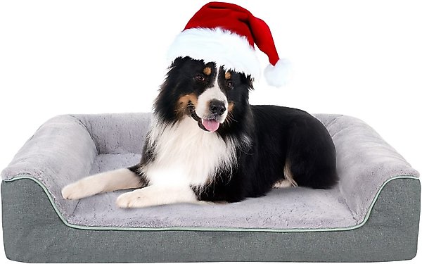 Show full view: LFC PETS Waterproof Orthopedic Bolster Dog & Cat Bed with Removable Cover, Grey, X-Large slide 3 of 11