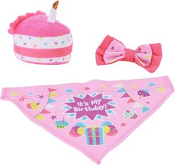 Li'l Pals Birthday Combo Squeaky Variety Pack Dog Toy, Pink, 3 count