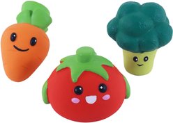 Li'l Pals Garden Veggies Squeaky Variety Pack Dog Toy, 3 count