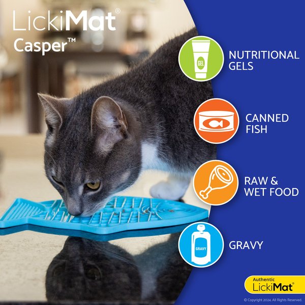LickiMat Casper Non-Skid Thermoplastic Rubber Cat Bowl
