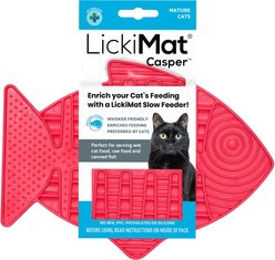 LickiMat Casper Non-Skid Thermoplastic Rubber Cat Bowl, Pink, Standard