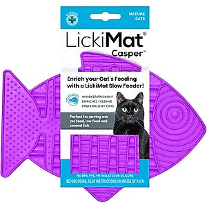 LickiMat Casper Non-Skid Thermoplastic Rubber Cat Bowl, Purple, Standard