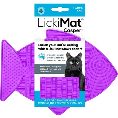 LickiMat LickiMat Casper Non-Skid Thermoplastic Rubber Cat Bowl, Purple, Standard