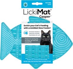 LickiMat Casper Non-Skid Thermoplastic Rubber Cat Bowl, Turquoise, Standard