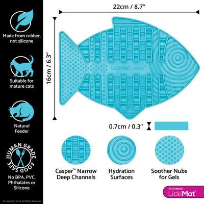Show full view: LickiMat Casper Non-Skid Thermoplastic Rubber Cat Bowl, Turquoise, Standard slide 3 of 6