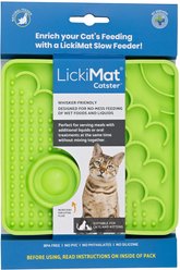 LickiMat Catster Non-Skid Thermoplastic Rubber Cat Bowl, Green, Standard