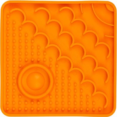 Show full view: LickiMat Catster Non-Skid Thermoplastic Rubber Cat Bowl, Orange, Standard slide 2 of 5
