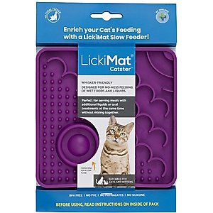 LickiMat Catster Non-Skid Thermoplastic Rubber Cat Bowl, Purple, Standard