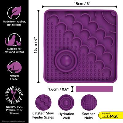 Show full view: LickiMat Catster Non-Skid Thermoplastic Rubber Cat Bowl, Purple, Standard slide 3 of 5