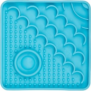 LickiMat Catster Non-Skid Thermoplastic Rubber Cat Bowl, Turquoise, Standard