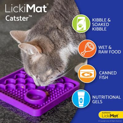 Show full view: LickiMat Catster Non-Skid Thermoplastic Rubber Cat Bowl, Yellow, Standard slide 4 of 5