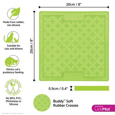 Show full view: LickiMat Classic Buddy Non-Skid Thermoplastic Rubber Cat Bowl, Green, Standard slide 3 of 6