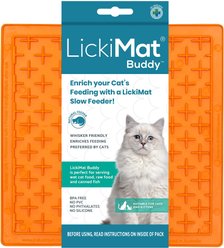 LickiMat Classic Buddy Non-Skid Thermoplastic Rubber Cat Bowl, Orange, Standard