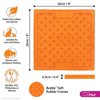 Show full view: LickiMat Classic Buddy Non-Skid Thermoplastic Rubber Cat Bowl, Orange, Standard slide 3 of 6