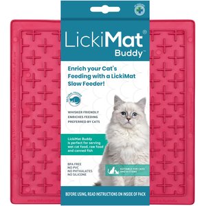 LickiMat Classic Buddy Non-Skid Thermoplastic Rubber Cat Bowl, Pink, Standard