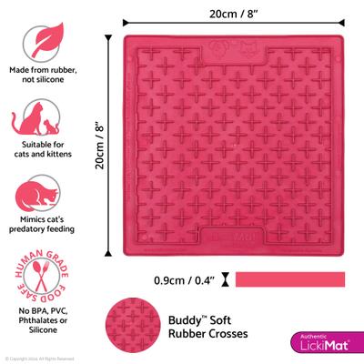 Show full view: LickiMat Classic Buddy Non-Skid Thermoplastic Rubber Cat Bowl, Pink, Standard slide 3 of 6