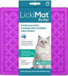 LickiMat Classic Buddy Non-Skid Thermoplastic Rubber Cat Bowl, Purple, Standard