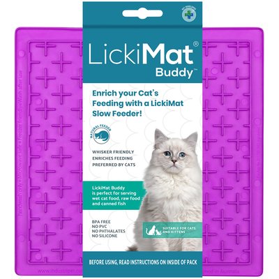 LickiMat LickiMat Classic Buddy Non-Skid Thermoplastic Rubber Cat Bowl, Purple, Standard