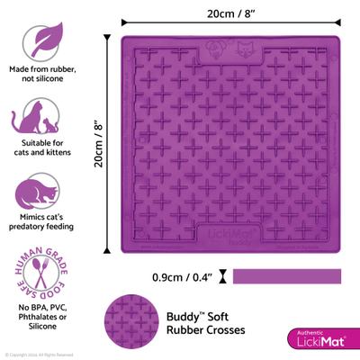 Show full view: LickiMat Classic Buddy Non-Skid Thermoplastic Rubber Cat Bowl, Purple, Standard slide 3 of 6
