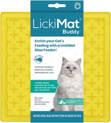 LickiMat Classic Buddy Non-Skid Thermoplastic Rubber Cat Bowl, Yellow, Standard