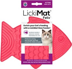 LickiMat Felix Non-Skid Thermoplastic Rubber Cat Bowl, Pink, Standard
