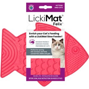 LickiMat Felix Non-Skid Thermoplastic Rubber Cat Bowl, Pink, Standard