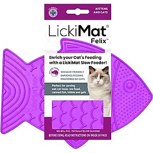 LickiMat Felix Non-Skid Thermoplastic Rubber Cat Bowl, Purple, Standard