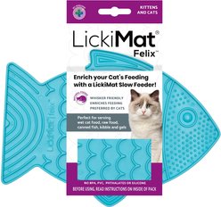 LickiMat Felix Non-Skid Thermoplastic Rubber Cat Bowl, Turquoise, Standard slide 1 of 5