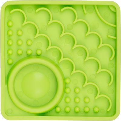 Show full view: LickiMat Kitty Non-Skid Thermoplastic Rubber Cat Bowl, Green, Standard slide 3 of 6
