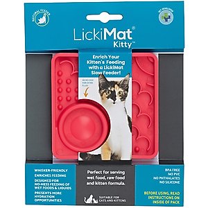 LickiMat Kitty Non-Skid Thermoplastic Rubber Cat Bowl, Pink, Standard