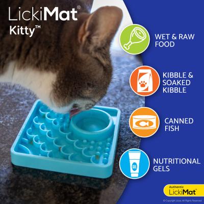 LickiMat Kitty Non-Skid Thermoplastic Rubber Cat Bowl