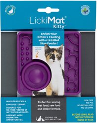 LickiMat Kitty Non-Skid Thermoplastic Rubber Cat Bowl, Purple, Standard