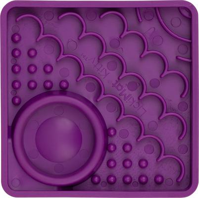 Show full view: LickiMat Kitty Non-Skid Thermoplastic Rubber Cat Bowl, Purple, Standard slide 2 of 5