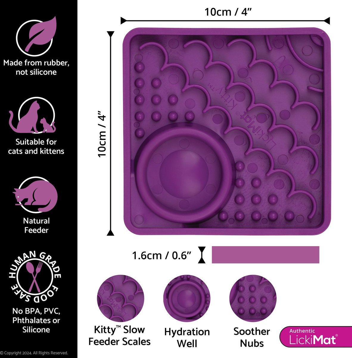 LickiMat Kitty Non-Skid Thermoplastic Rubber Cat Bowl