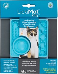 LickiMat Kitty Non-Skid Thermoplastic Rubber Cat Bowl, Turquoise, Standard