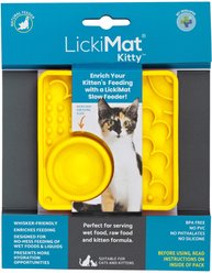 LickiMat Kitty Non-Skid Thermoplastic Rubber Cat Bowl, Yellow, Standard