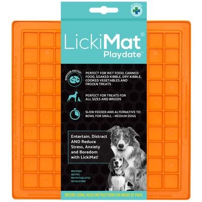 Show full view: LickiMat Playdate Non-Skid Thermoplastic Rubber Dog Bowl, Orange slide 1 of 7