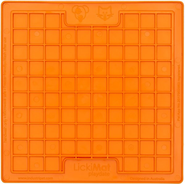 LickiMat Playdate Non-Skid Thermoplastic Rubber Dog Bowl, Orange