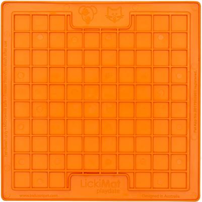 Show full view: LickiMat Playdate Non-Skid Thermoplastic Rubber Dog Bowl, Orange slide 3 of 7