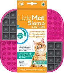 LickiMat Slomo Non-Skid Thermoplastic Rubber Cat Bowl, Pink, Standard