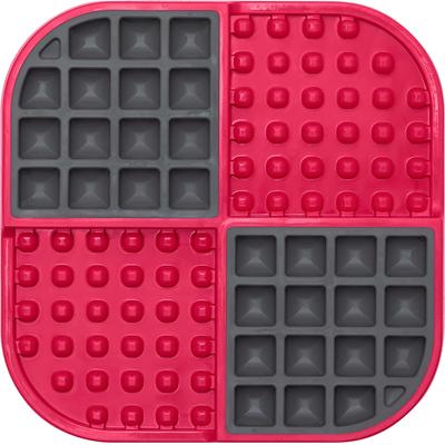 Show full view: LickiMat Slomo Non-Skid Thermoplastic Rubber Cat Bowl, Red, Standard slide 2 of 5