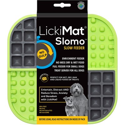 LickiMat LickiMat Slomo Non-Skid Thermoplastic Rubber Dog Bowl, Green, Standard