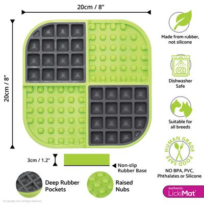 Show full view: LickiMat Slomo Non-Skid Thermoplastic Rubber Dog Bowl, Green, Standard slide 3 of 7