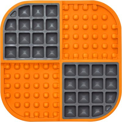 Show full view: LickiMat Slomo Non-Skid Thermoplastic Rubber Dog Bowl, Orange, Standard slide 2 of 7