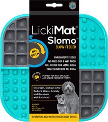 LickiMat Slomo Non-Skid Thermoplastic Rubber Dog Bowl, Turquoise, Standard