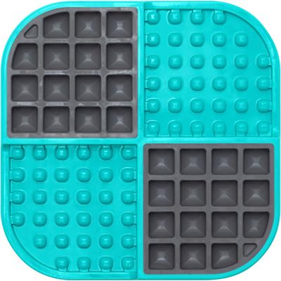 Show full view: LickiMat Slomo Non-Skid Thermoplastic Rubber Dog Bowl, Turquoise, Standard slide 2 of 7