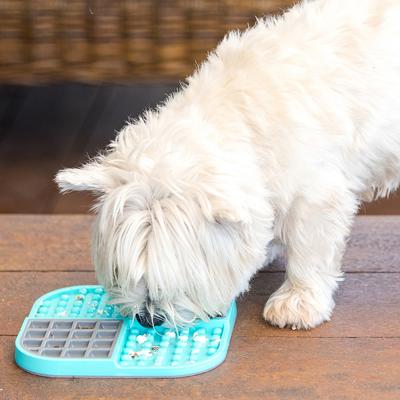 Show full view: LickiMat Slomo Non-Skid Thermoplastic Rubber Dog Bowl, Turquoise, Standard slide 5 of 7